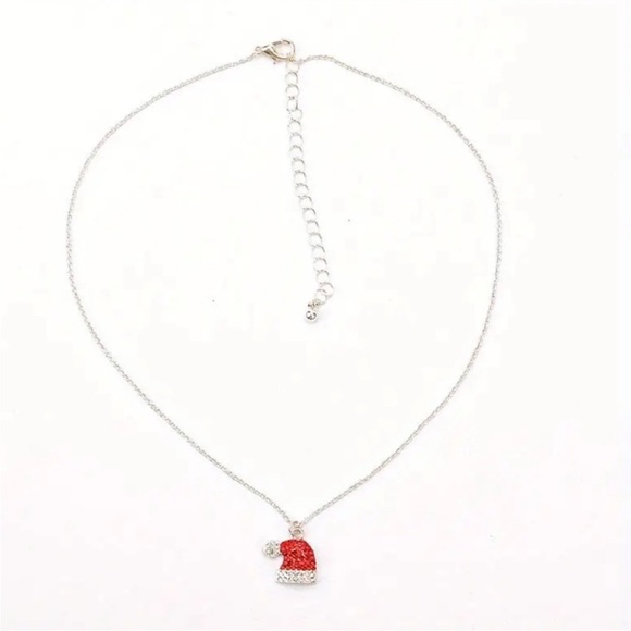 Festive Red and Silver Santa Hat Jewelry Set - Picture 5 of 7